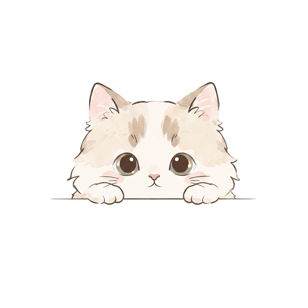 Puck the Ragdoll with sparkles, inviting you to subscribe
