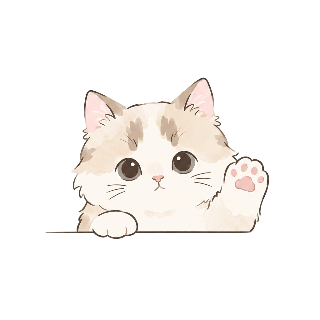 Puck the Ragdoll waving hello